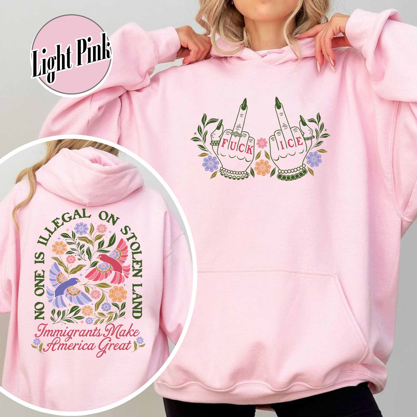 Anti ICE Hoodie, No One Is Illegal On Stolen Land Hoodie, Social Justice Hoodie