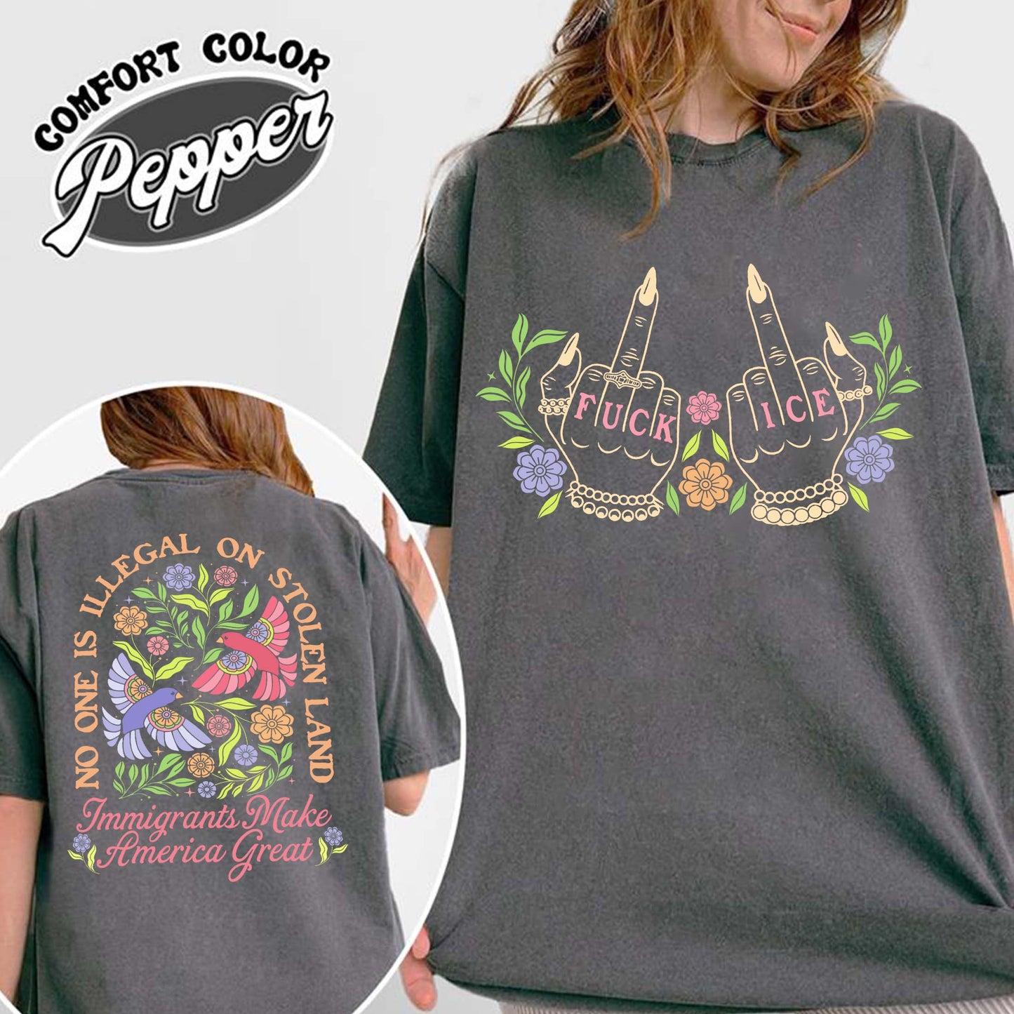 Anti ICE Comfort Colors shirt, No One Is Illegal On Stolen Land Shirt, Social Justice Shirt