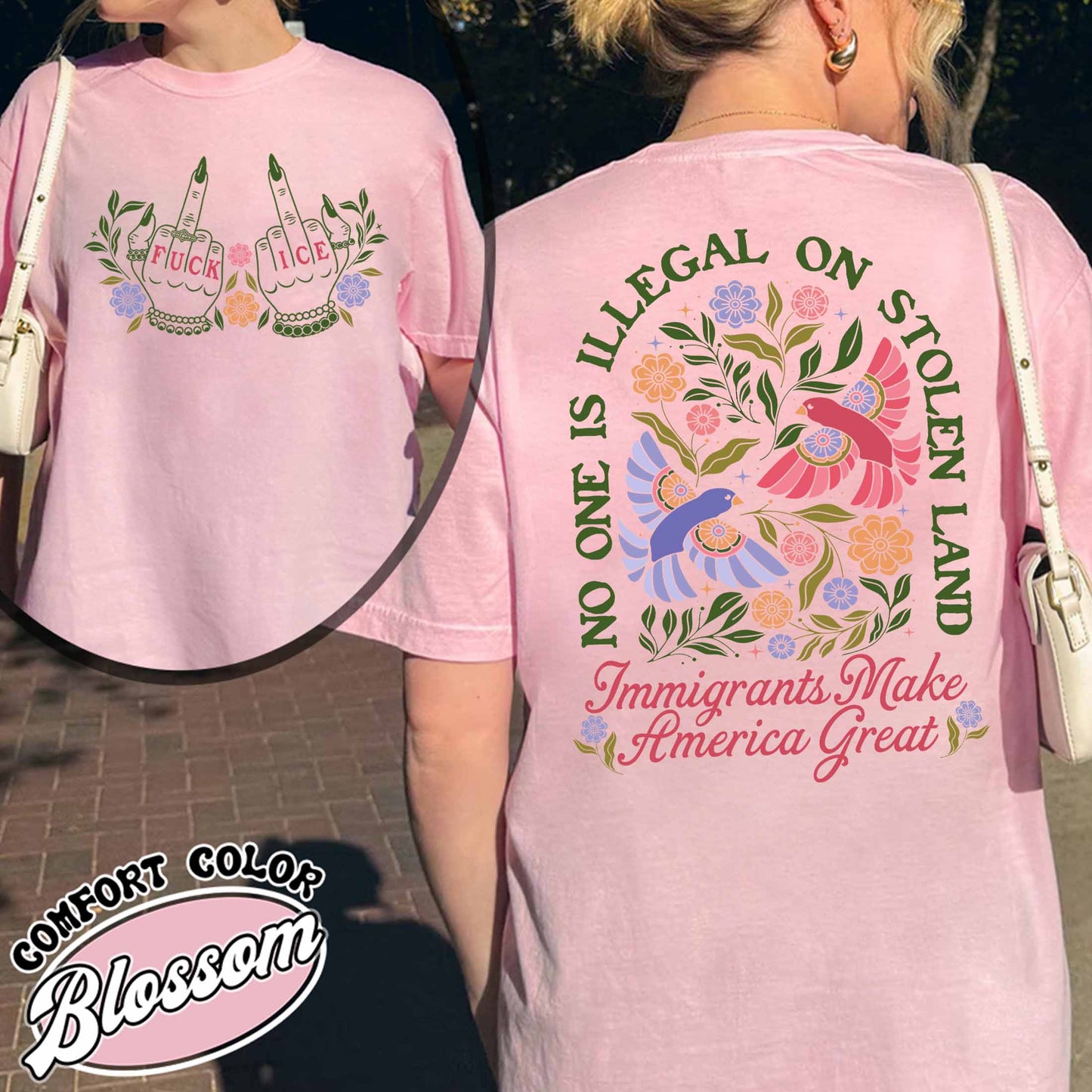 Anti ICE Comfort Colors shirt, No One Is Illegal On Stolen Land Shirt, Social Justice Shirt