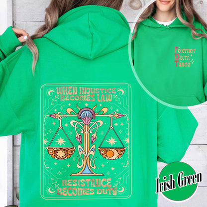 Anti Trump Hoodie,Anti MAGA FDT Hoodie,When Injustice Becomes Law Resistance Becomes Duty Hoodie