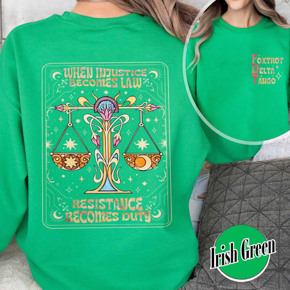 Anti Trump Sweatshirt,Anti MAGA FDT Sweatshirt,When Injustice Becomes Law Resistance Becomes Duty sweatshirt