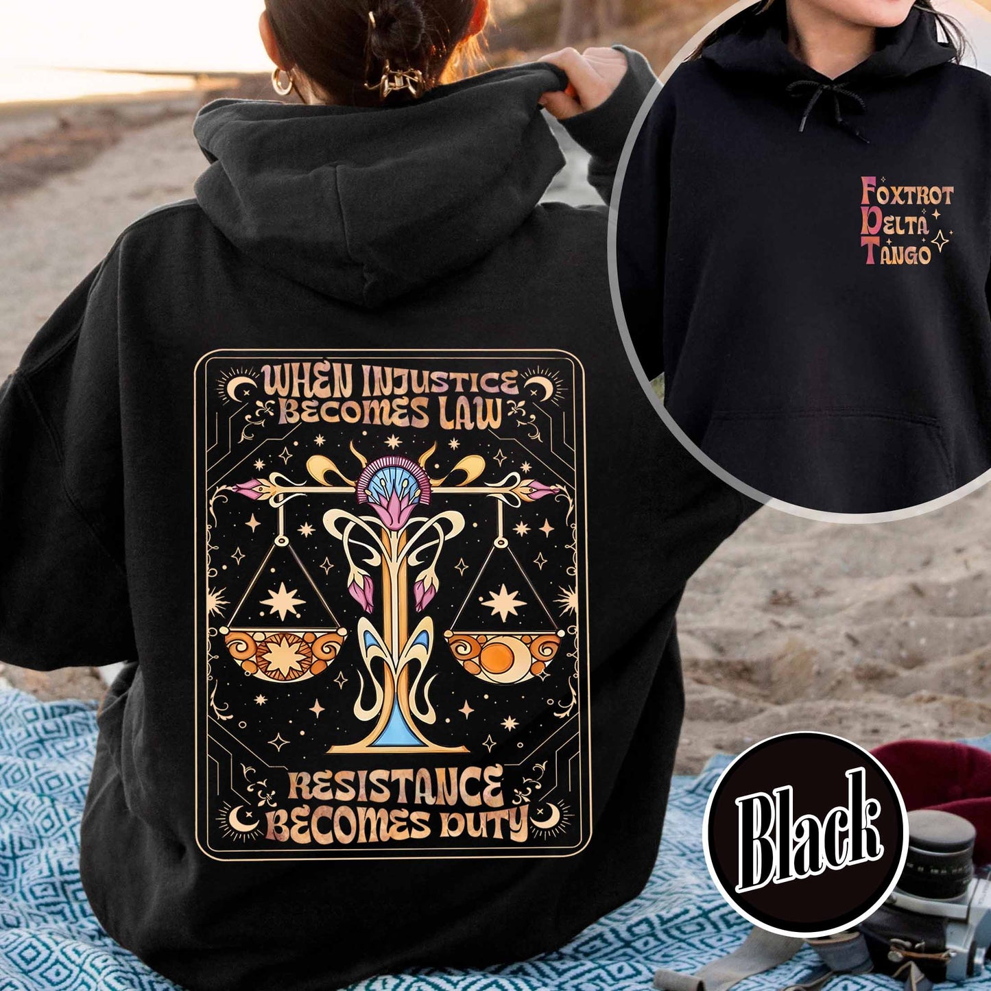 Anti Trump Hoodie,Anti MAGA FDT Hoodie,When Injustice Becomes Law Resistance Becomes Duty Hoodie