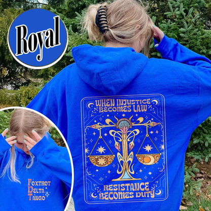 Anti Trump Hoodie,Anti MAGA FDT Hoodie,When Injustice Becomes Law Resistance Becomes Duty Hoodie