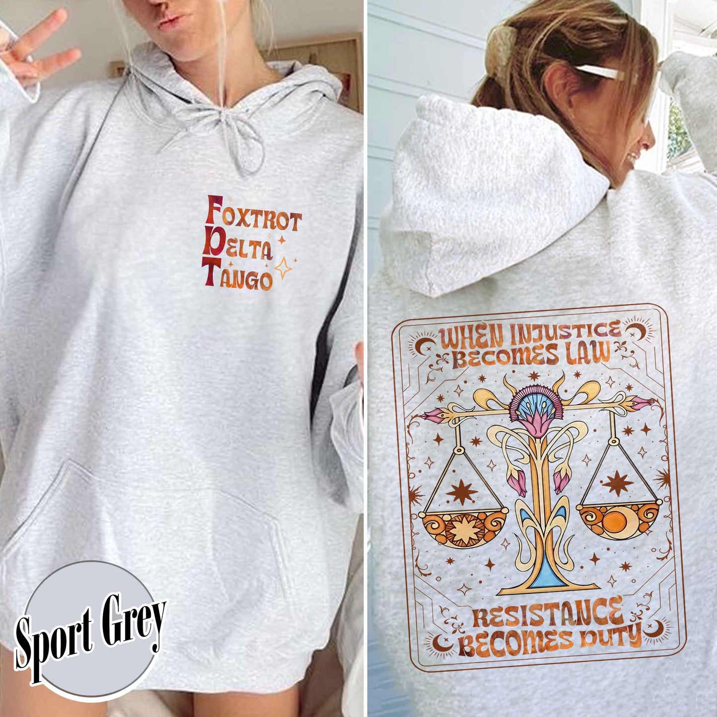 Anti Trump Hoodie,Anti MAGA FDT Hoodie,When Injustice Becomes Law Resistance Becomes Duty Hoodie