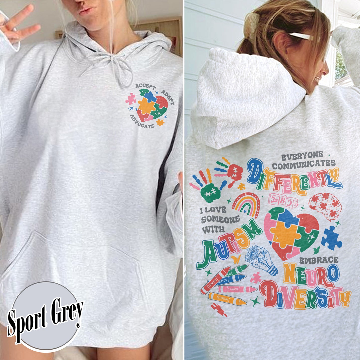 Autism Awareness Hoodie, Everyone Communicates Differently Autism Hoodie