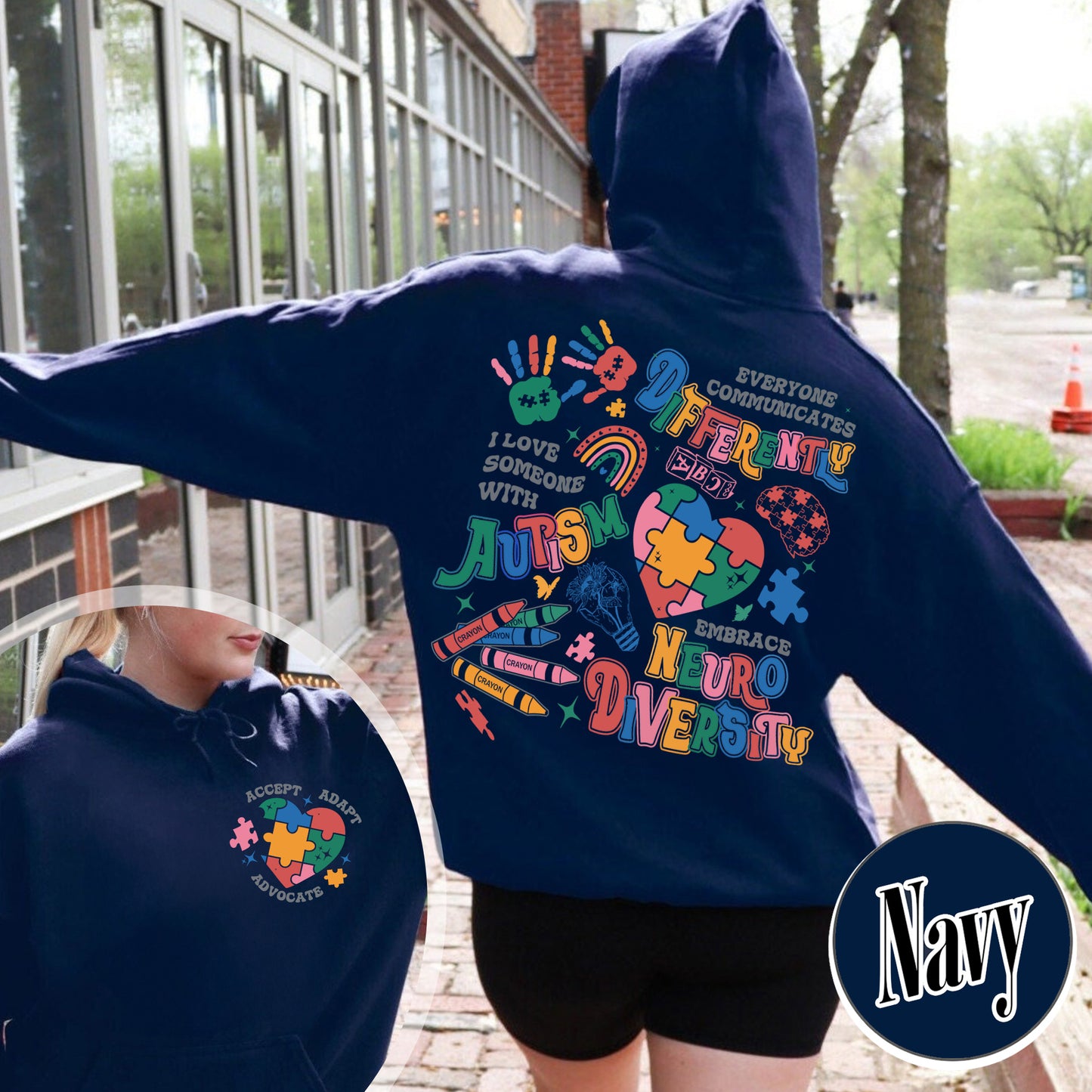 Autism Awareness Hoodie, Everyone Communicates Differently Autism Hoodie