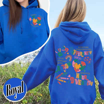 Autism Awareness Hoodie, Everyone Communicates Differently Autism Hoodie