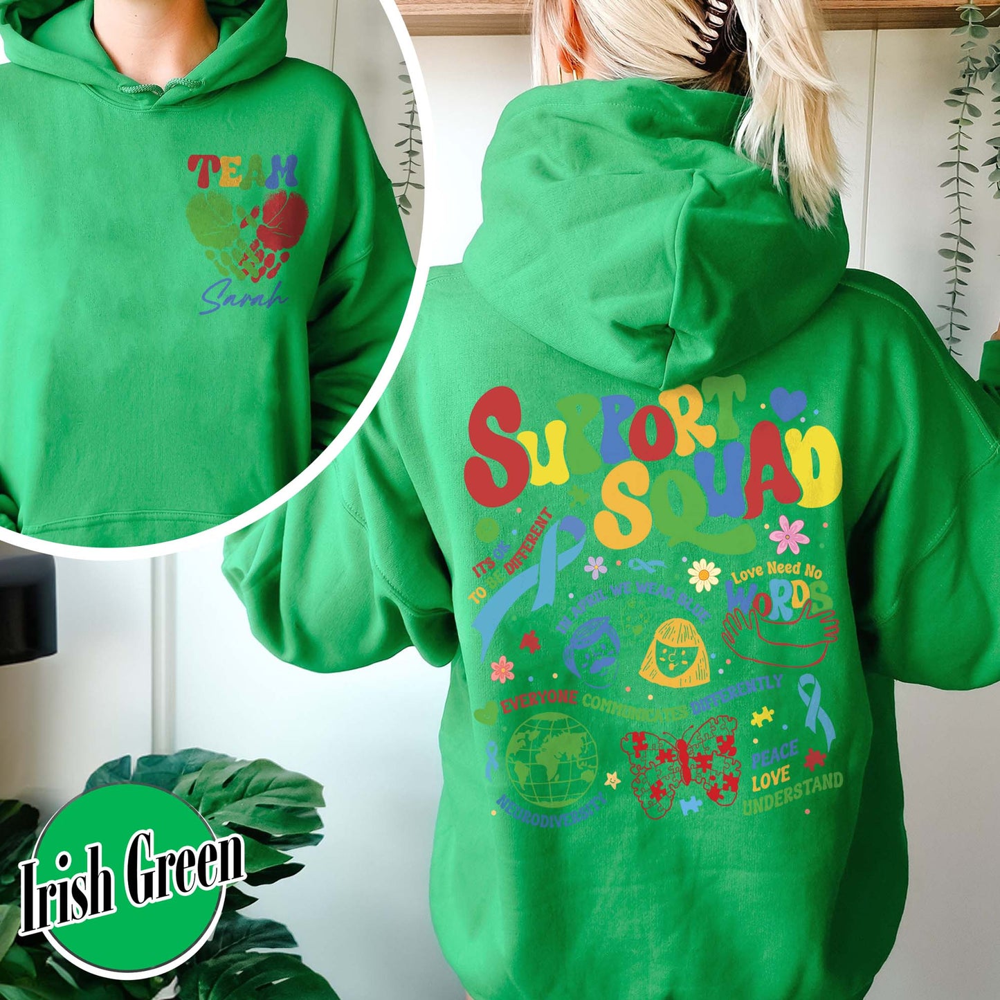 Autism Awareness Hoodie, Custom Support Squad Autism Hoodie, Autism Family Team Hoodie