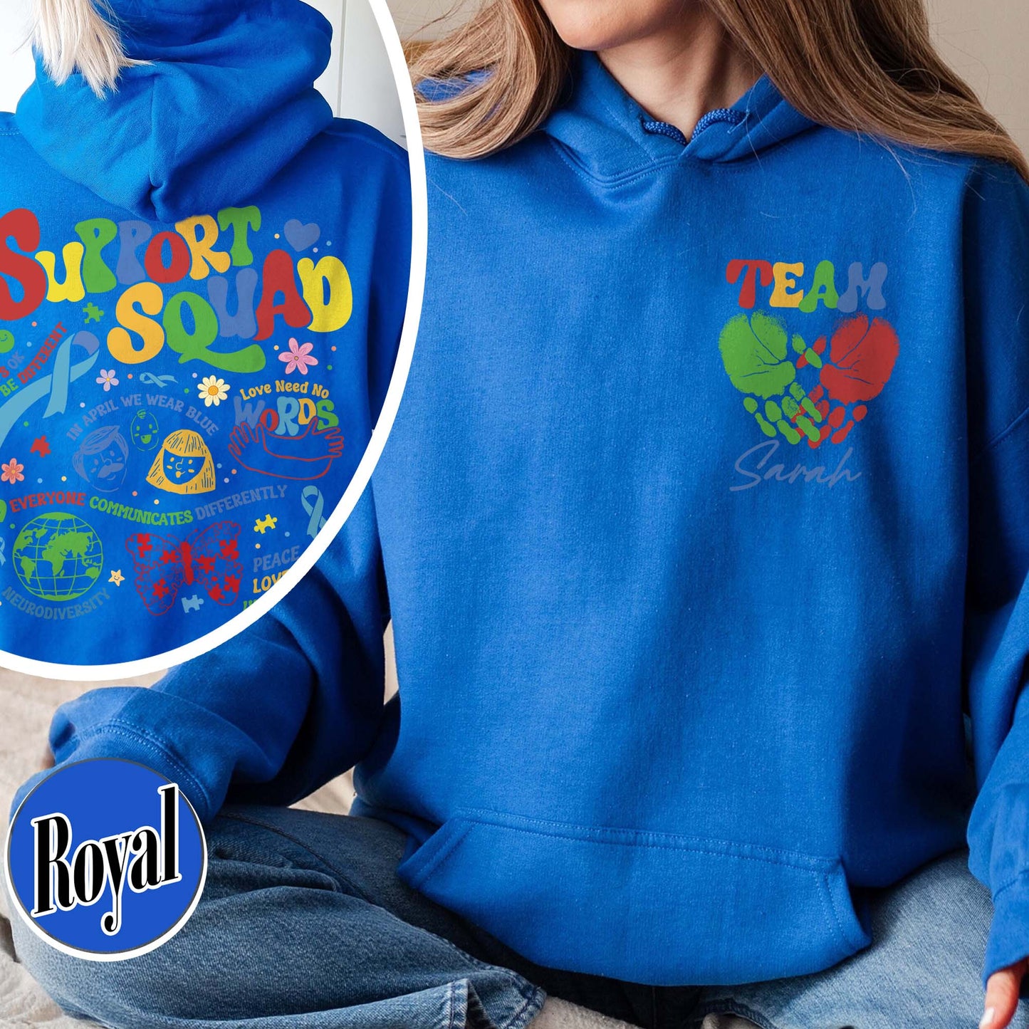 Autism Awareness Hoodie, Custom Support Squad Autism Hoodie, Autism Family Team Hoodie