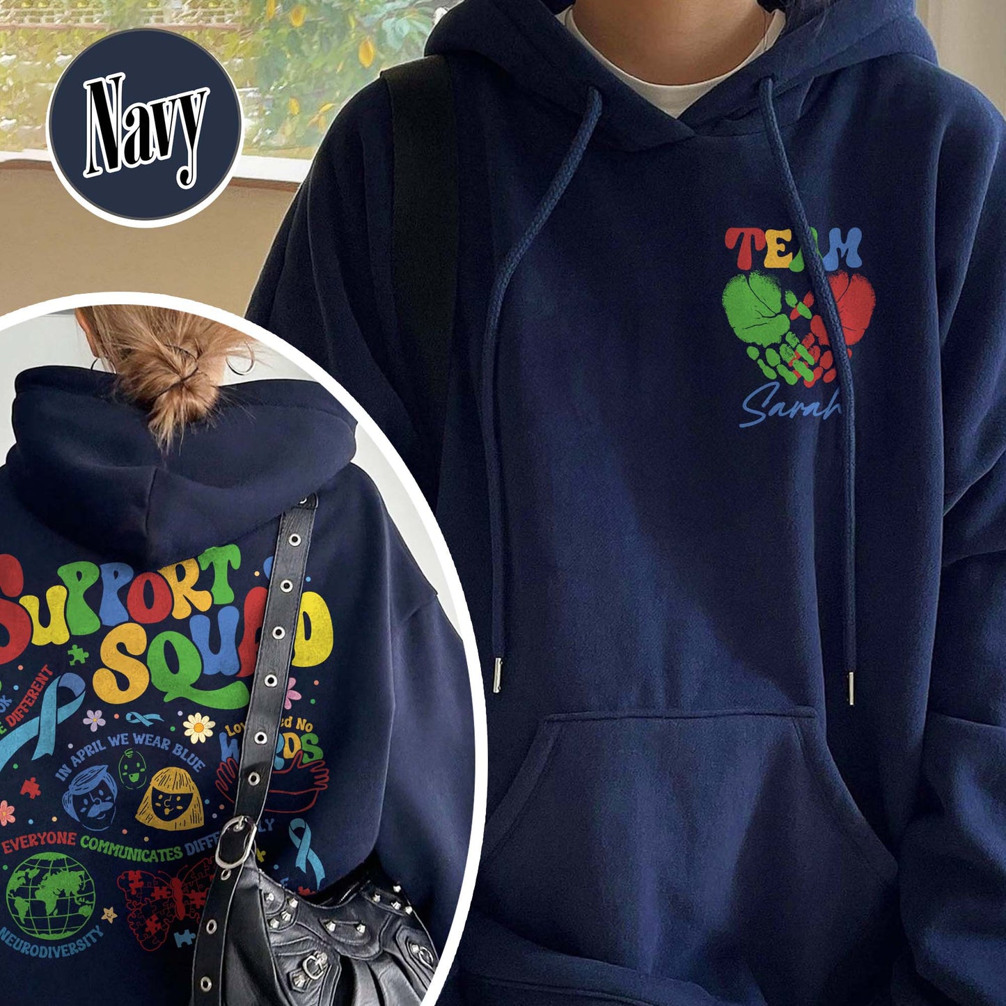 Autism Awareness Hoodie, Custom Support Squad Autism Hoodie, Autism Family Team Hoodie