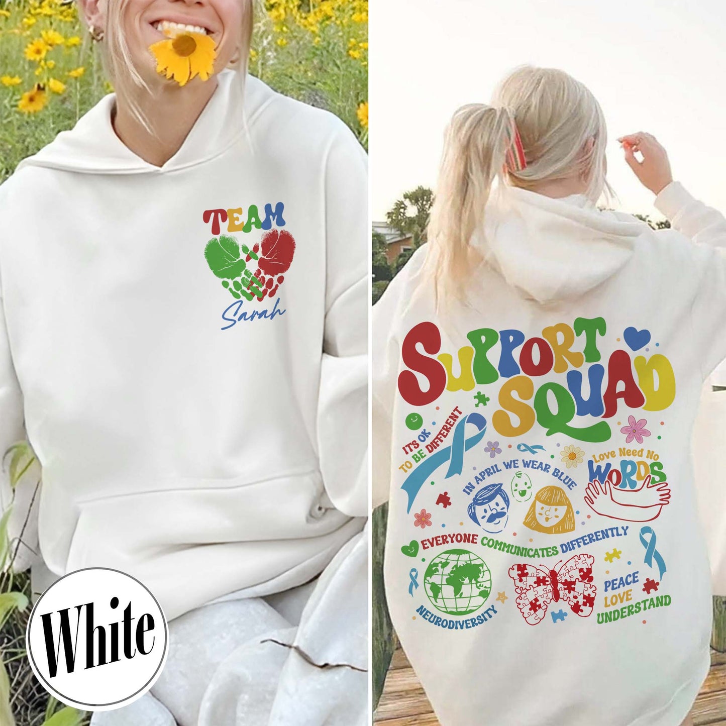 Autism Awareness Hoodie, Custom Support Squad Autism Hoodie, Autism Family Team Hoodie