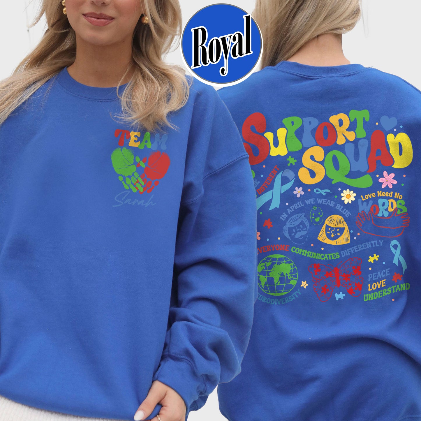 Autism Awareness Sweatshirt, Custom Support Squad Autism Sweatshirt, Autism Family Team Sweatshirt