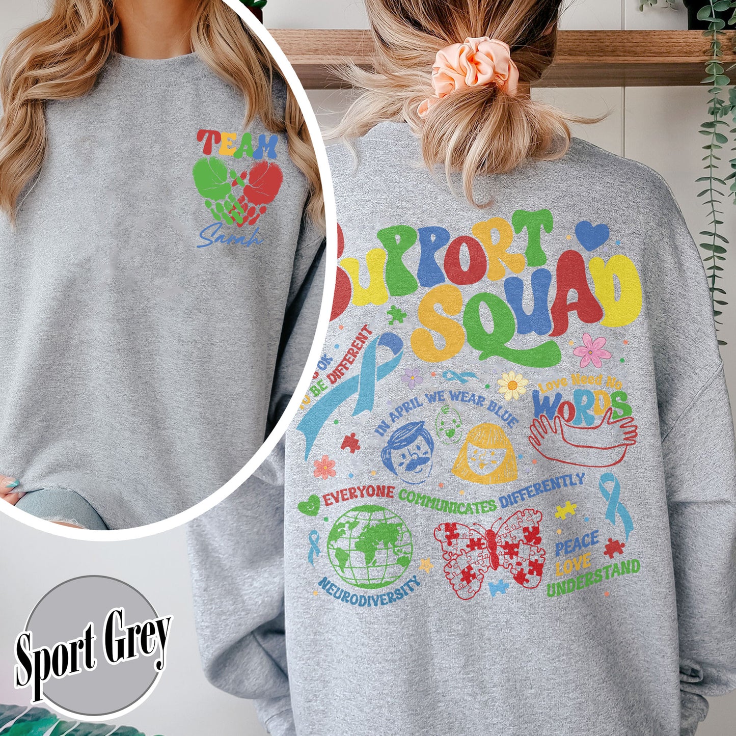Autism Awareness Sweatshirt, Custom Support Squad Autism Sweatshirt, Autism Family Team Sweatshirt
