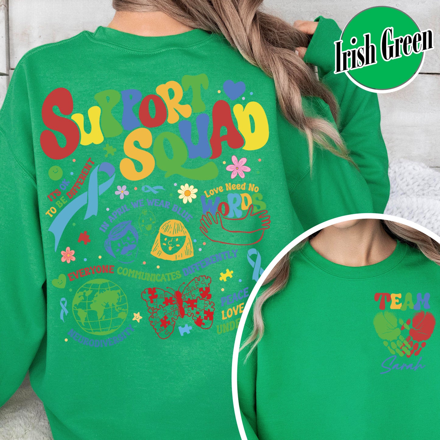 Autism Awareness Sweatshirt, Custom Support Squad Autism Sweatshirt, Autism Family Team Sweatshirt