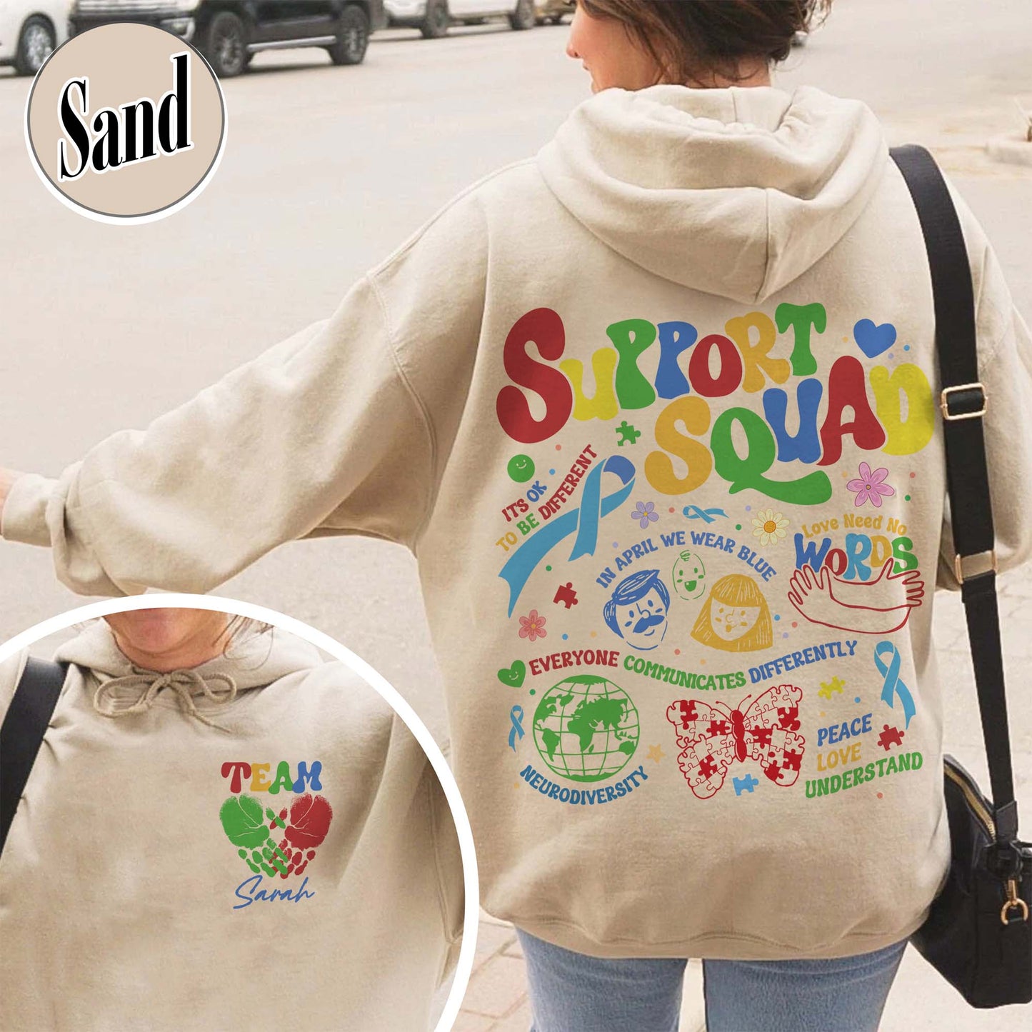 Autism Awareness Hoodie, Custom Support Squad Autism Hoodie, Autism Family Team Hoodie