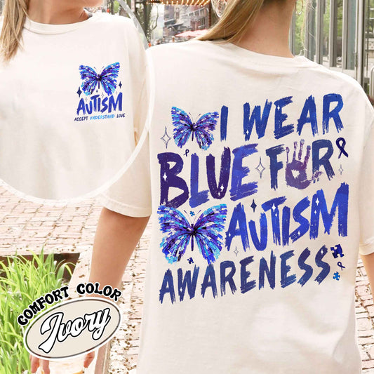 Autism Awareness Month Comfort Colors Shirt,I Wear Blue For Autism Awareness Shirt, Autism Month Shirt