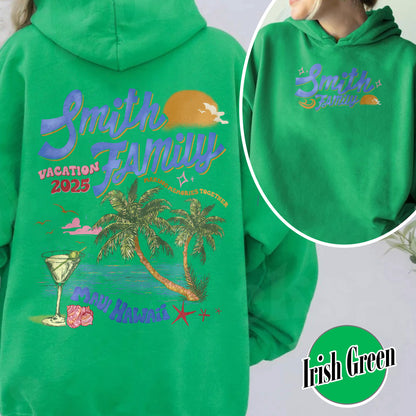 Family Hoodie, Custom Family Vacation 2025 Hoodie, Custom Family Beach Trip Hoodie