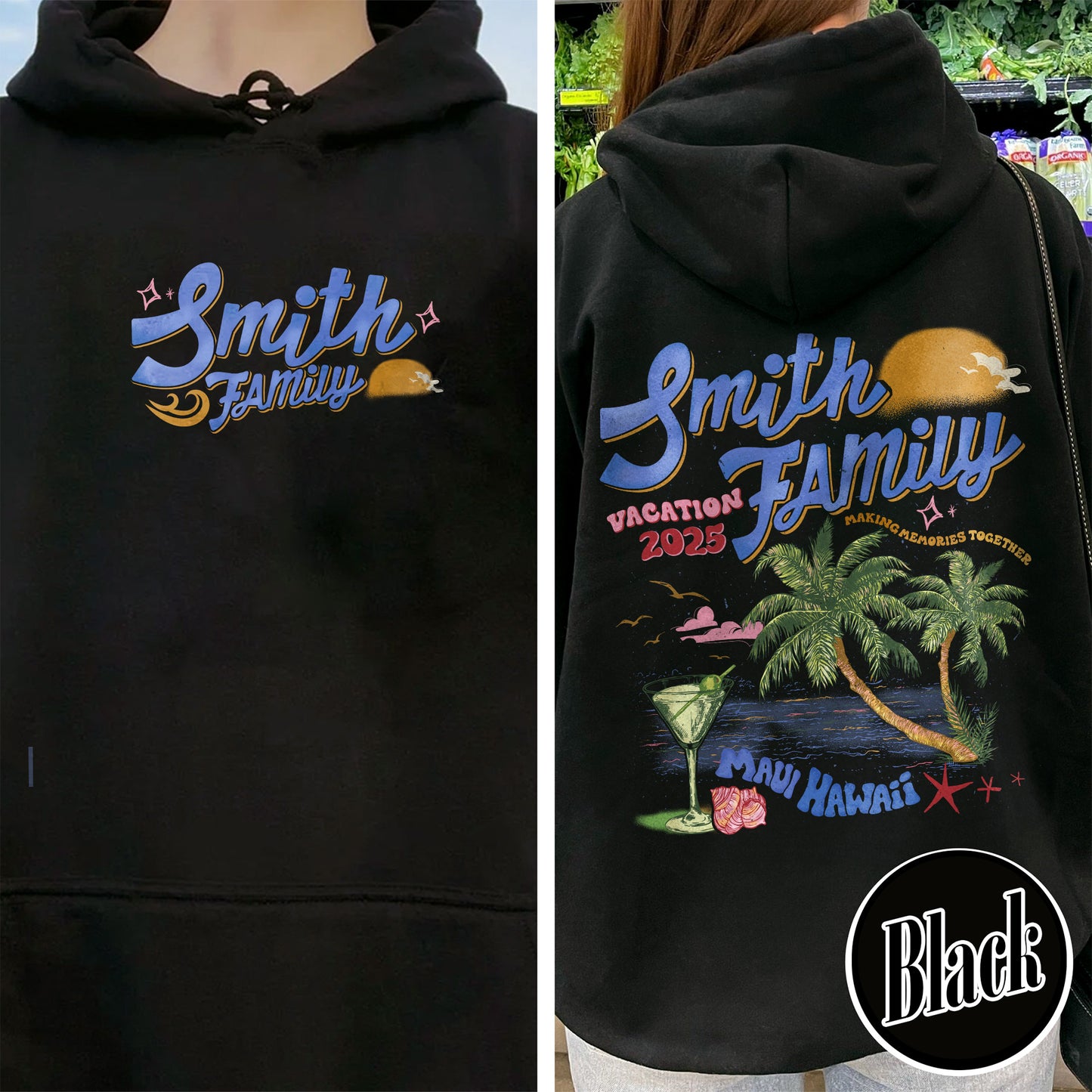 Family Hoodie, Custom Family Vacation 2025 Hoodie, Custom Family Beach Trip Hoodie