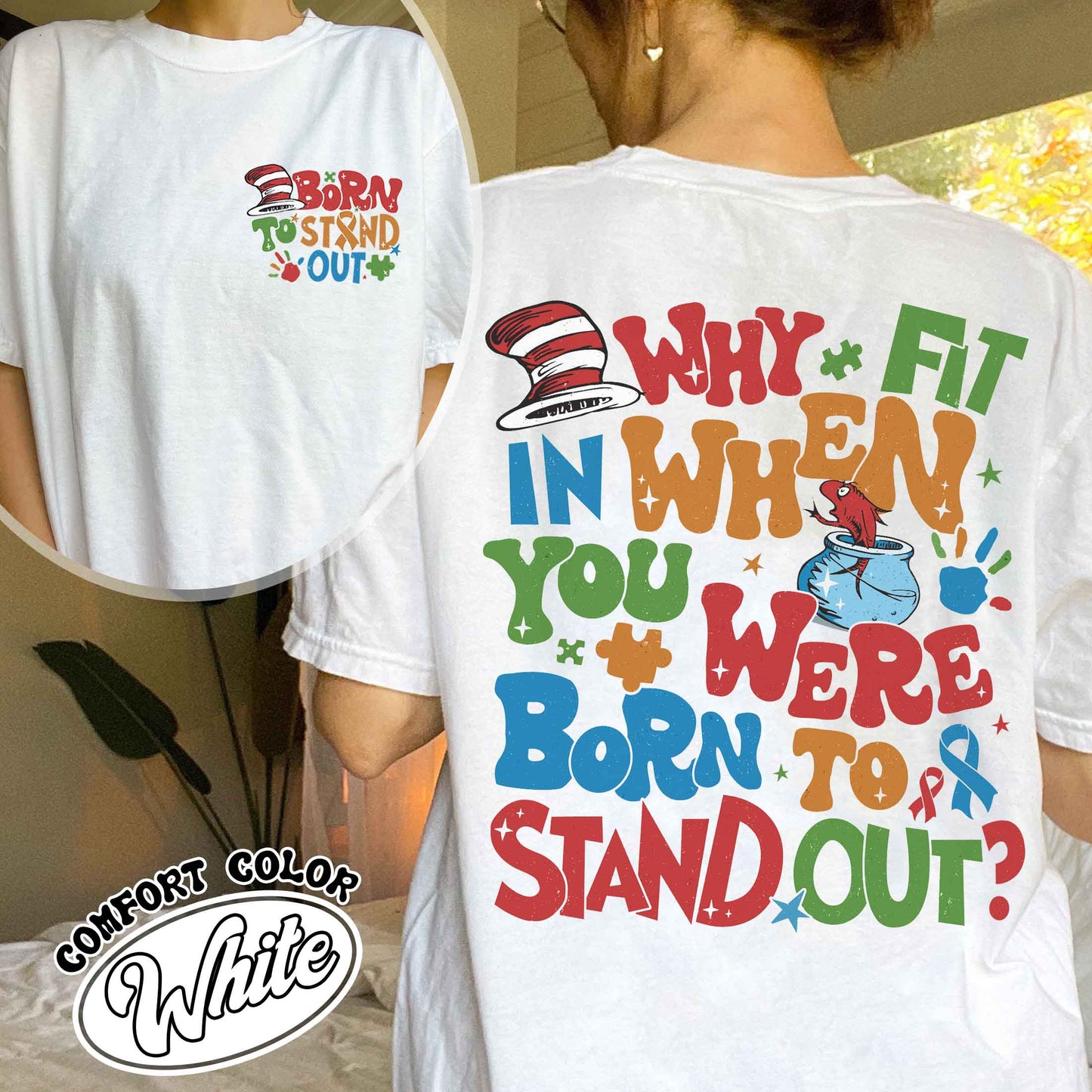 Autism Comfort Color Shirt, Why Fit in When You Were Born To Stand Out Shirt, Autism Mom Shirt