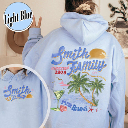 Family Hoodie, Custom Family Vacation 2025 Hoodie, Custom Family Beach Trip Hoodie