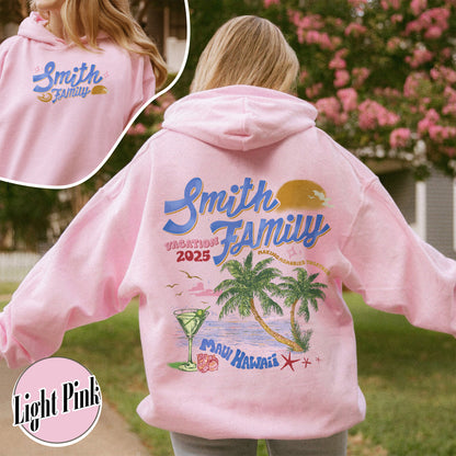 Family Hoodie, Custom Family Vacation 2025 Hoodie, Custom Family Beach Trip Hoodie