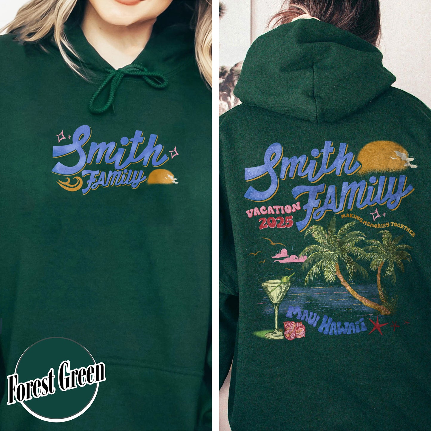 Family Hoodie, Custom Family Vacation 2025 Hoodie, Custom Family Beach Trip Hoodie