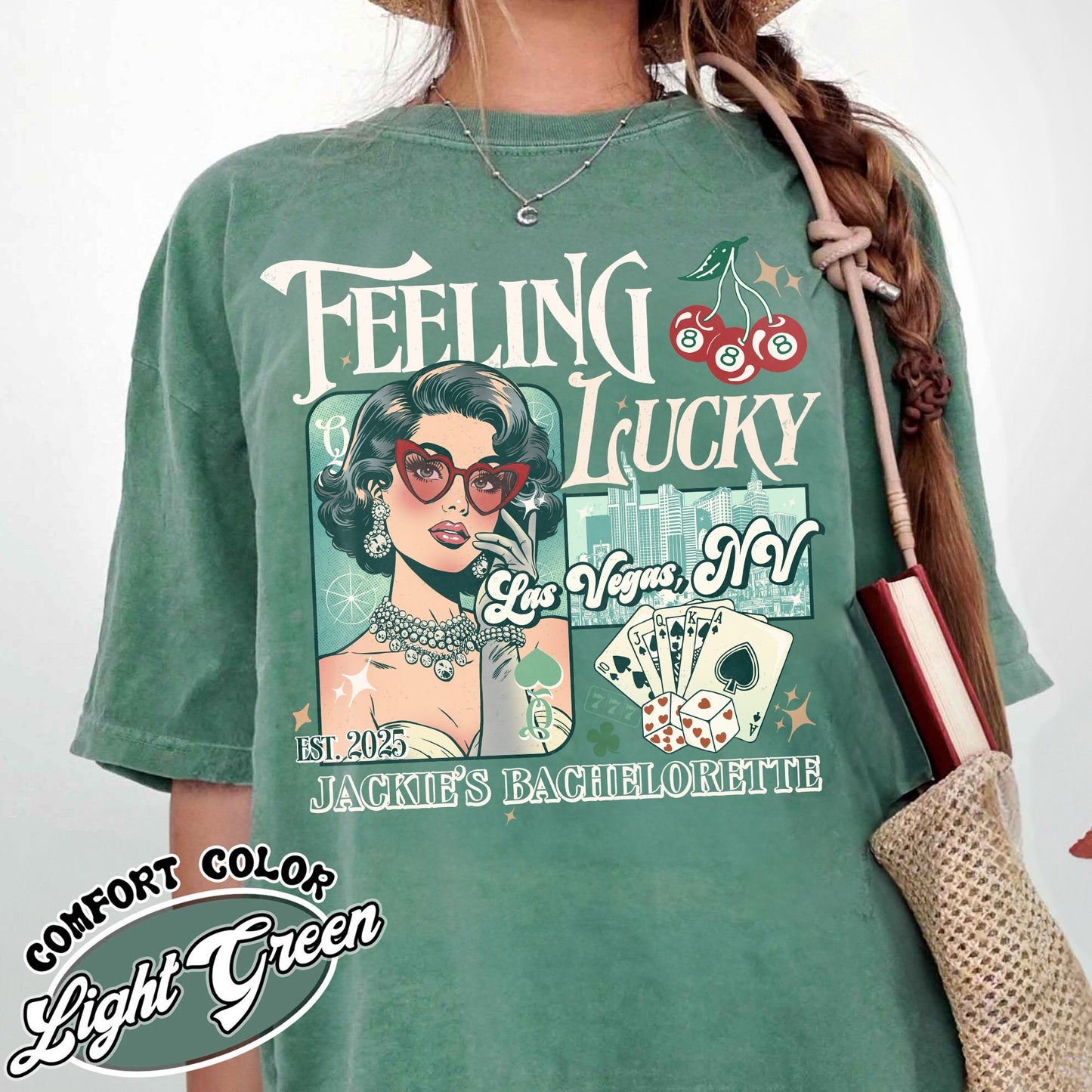 Bachelorette Comfort Colors Shirts, Lucky In Love Bride, Feeling Lucky Girls Trip Shirts, Casino Bach Trip Tee