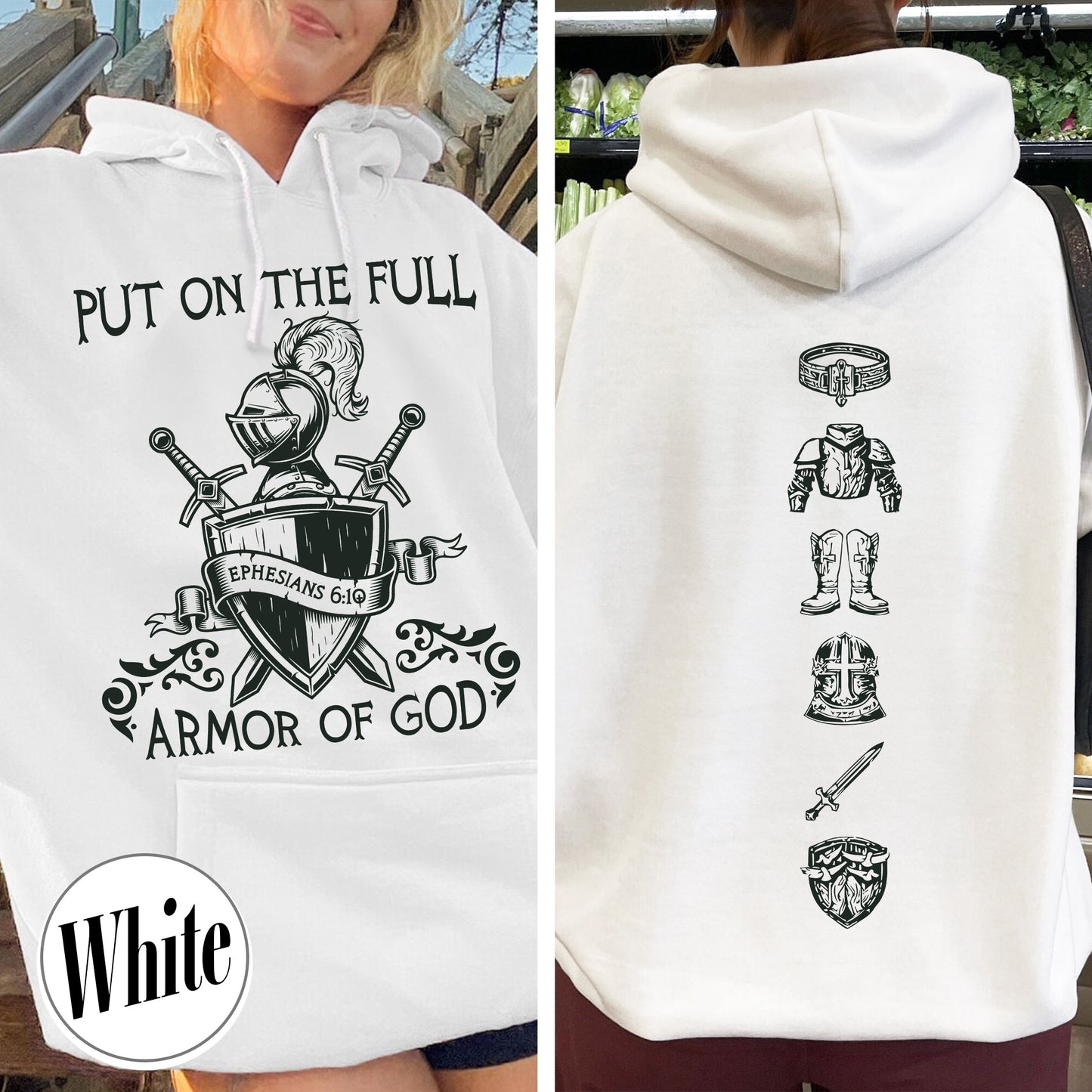 Put On the Full Armor of God Hoodie, Armor of God Hoodie, Armor of God Hoodie, Christian Hoodie, Christian Gift, Jesus Hoodie