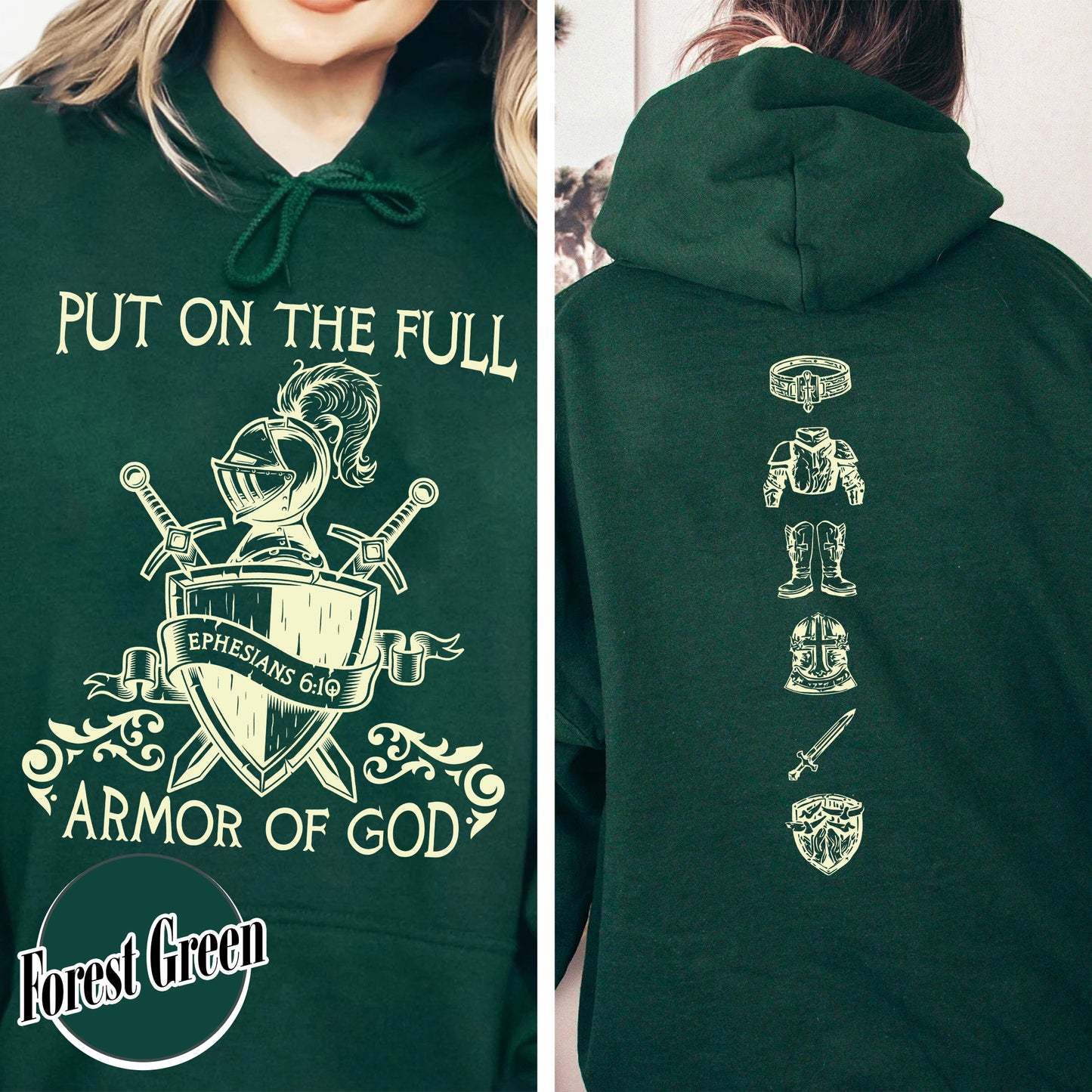 Put On the Full Armor of God Hoodie, Armor of God Hoodie, Armor of God Hoodie, Christian Hoodie, Christian Gift, Jesus Hoodie