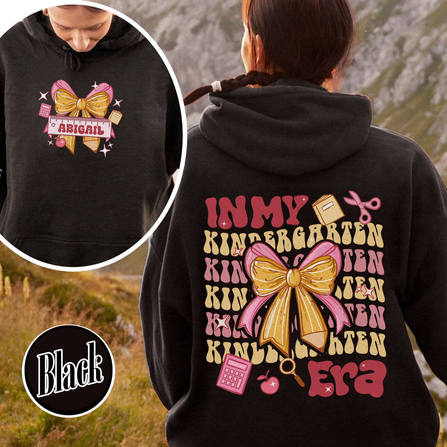 Back to School Hoodie, in My Kindergarten Era Hoodie, Custom Name Kinder Hoodie