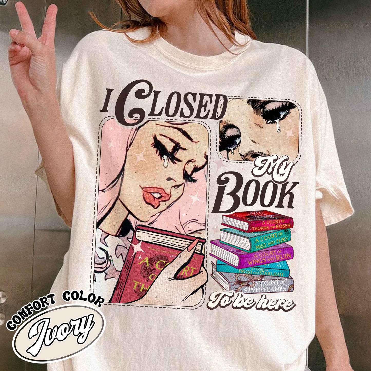 Book Lover Comfort Color Shirt, I Closed My Book To Be Here Shirt,Teacher gift,Bookworm Shirt