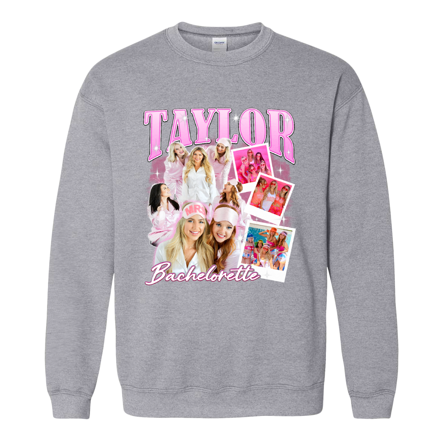Bachelorette Sweatshirt, Custom Bachelorette Bride Bridesmaid Photo Sweatshirt, Bridal Party Gift