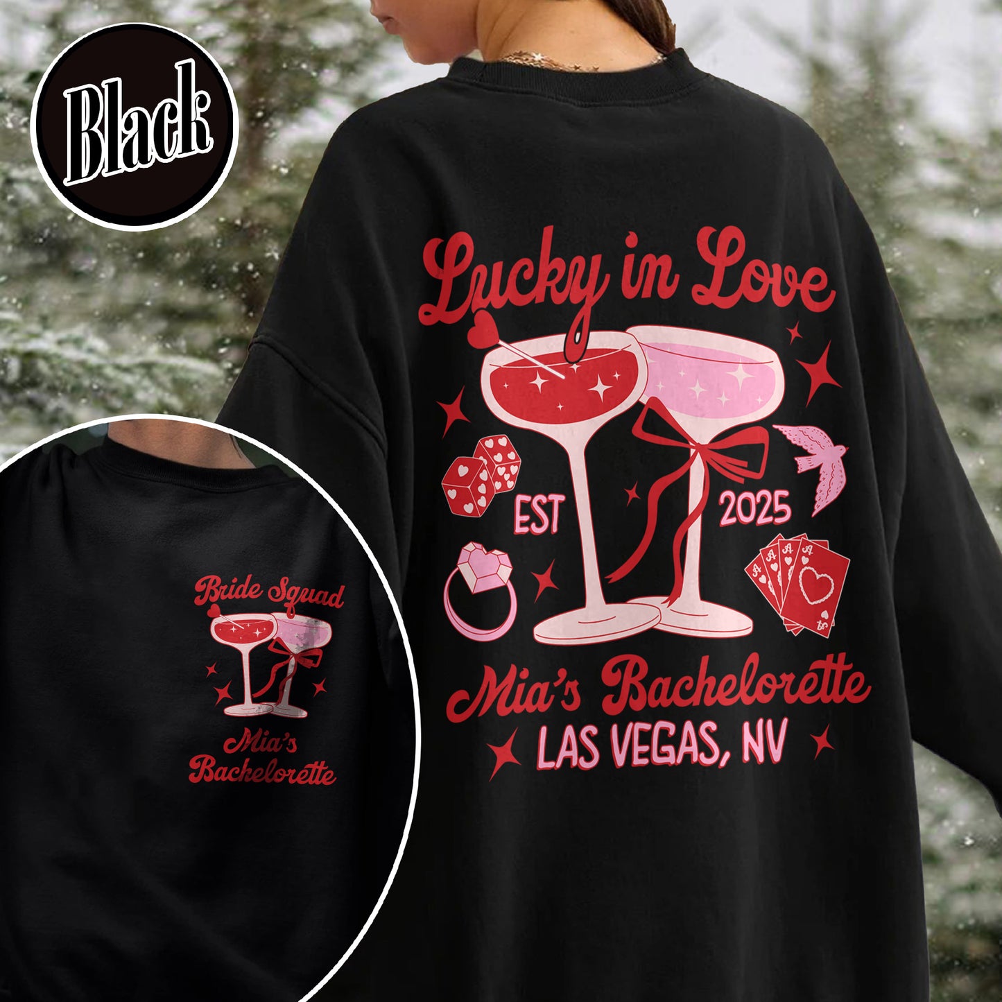 Bachelorette Sweatshirt, Custom Bachelorette Party Sweatshirt, Bride Team Bride Sweatshirt, Lucky in Love Sweatshirt