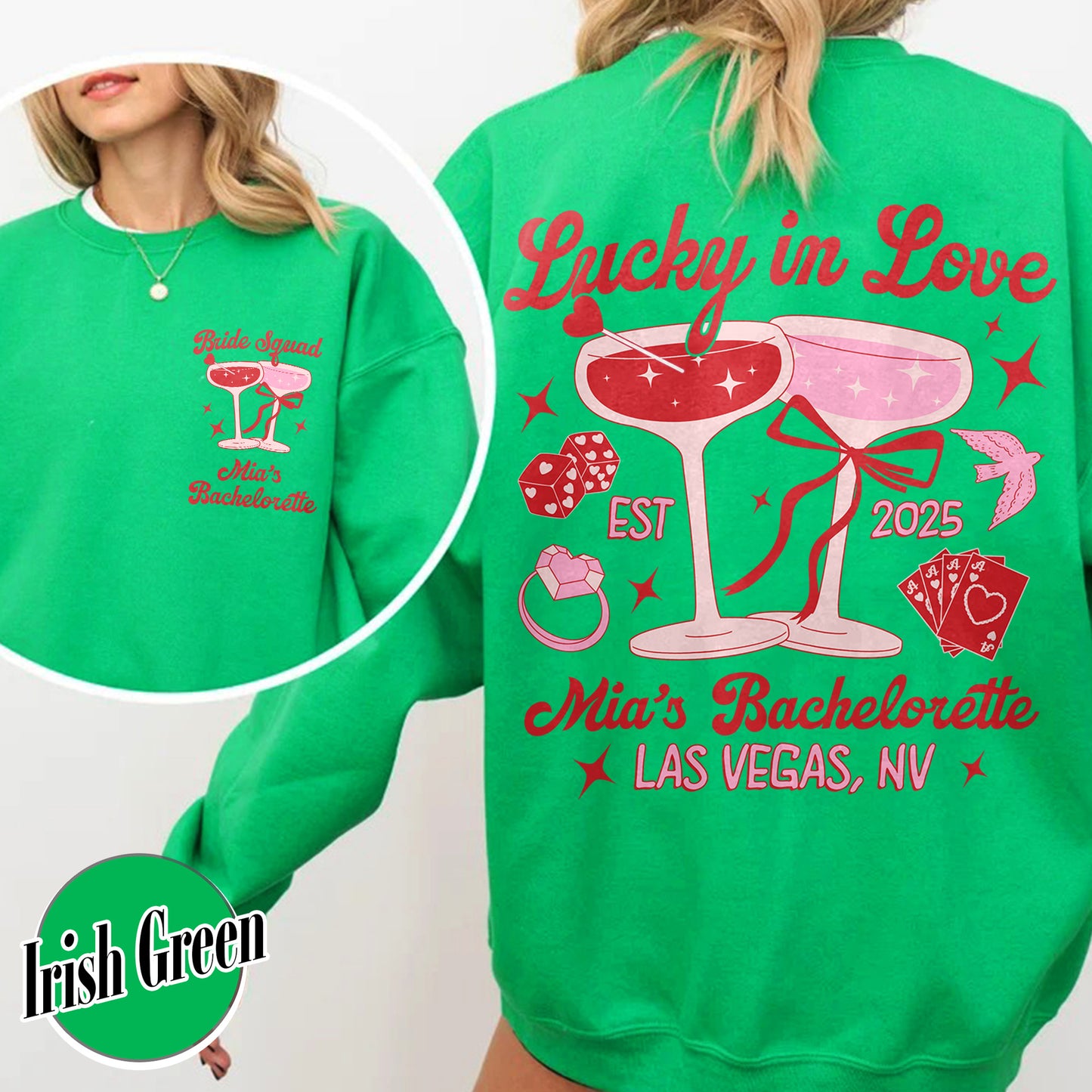 Bachelorette Sweatshirt, Custom Bachelorette Party Sweatshirt, Bride Team Bride Sweatshirt, Lucky in Love Sweatshirt