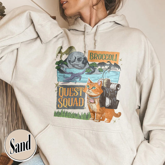 Bookish Hoodie, Onyx Storm Quest Squad Broccoli Hoodie, Brocolli Kitten Team