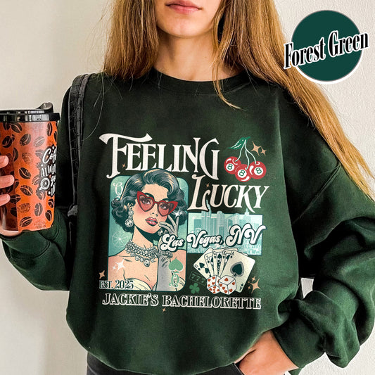 Bachelorette Sweatshirts, Lucky In Love Bride, Feeling Lucky Girls Trip Sweatshirts, Casino Bach Trip Sweatshirt