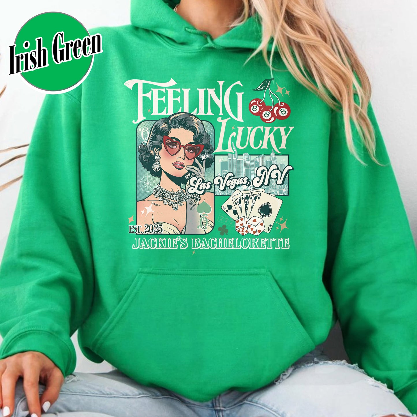 Bachelorette Hoodie, Lucky In Love Bride, Feeling Lucky Girls Trip Hoodie, Casino Bach Trip Hoodie