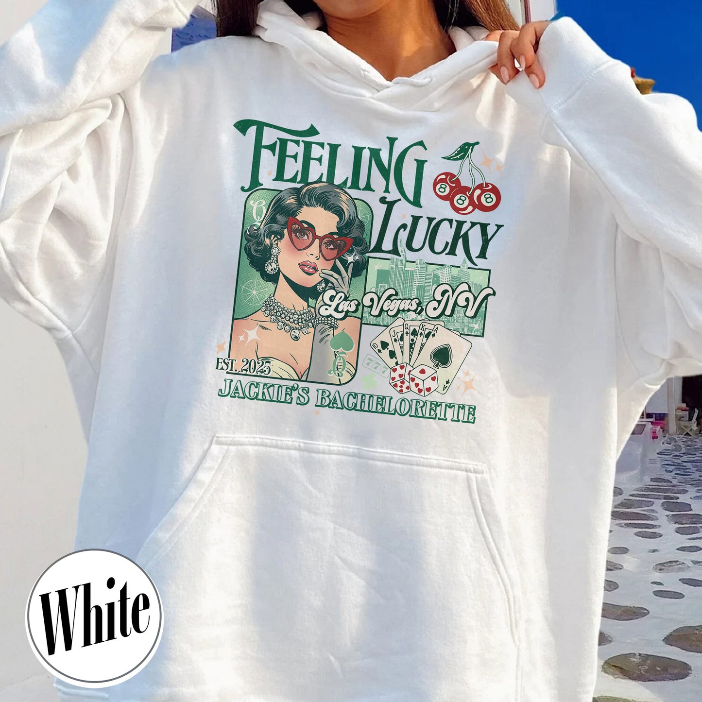 Bachelorette Hoodie, Lucky In Love Bride, Feeling Lucky Girls Trip Hoodie, Casino Bach Trip Hoodie