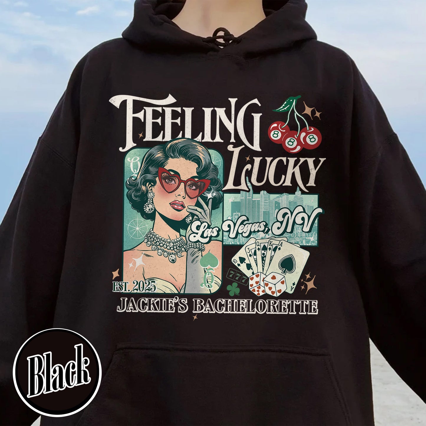 Bachelorette Hoodie, Lucky In Love Bride, Feeling Lucky Girls Trip Hoodie, Casino Bach Trip Hoodie