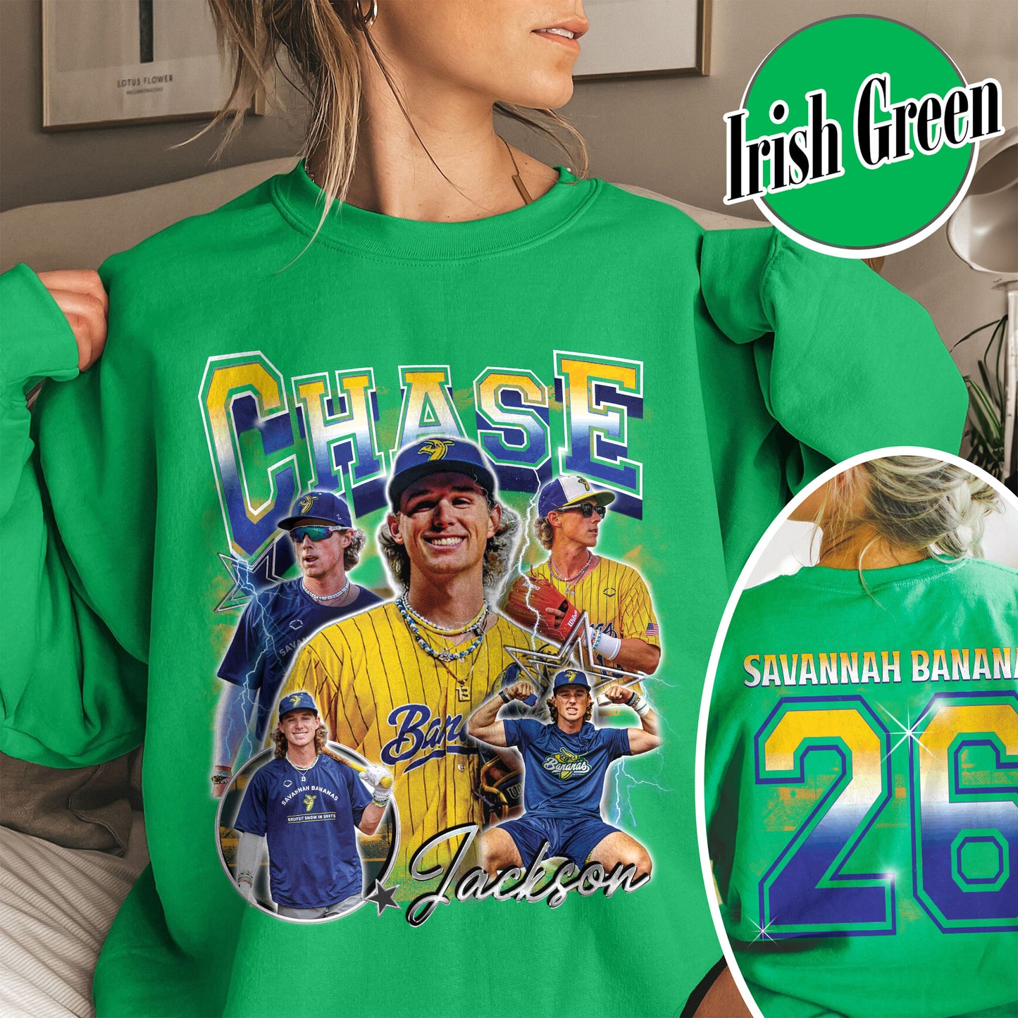Baseball Sweatshirt, Personalized Photos Baseball Player Sweatshirt, Custom Bootleg Baseball Sweatshirt