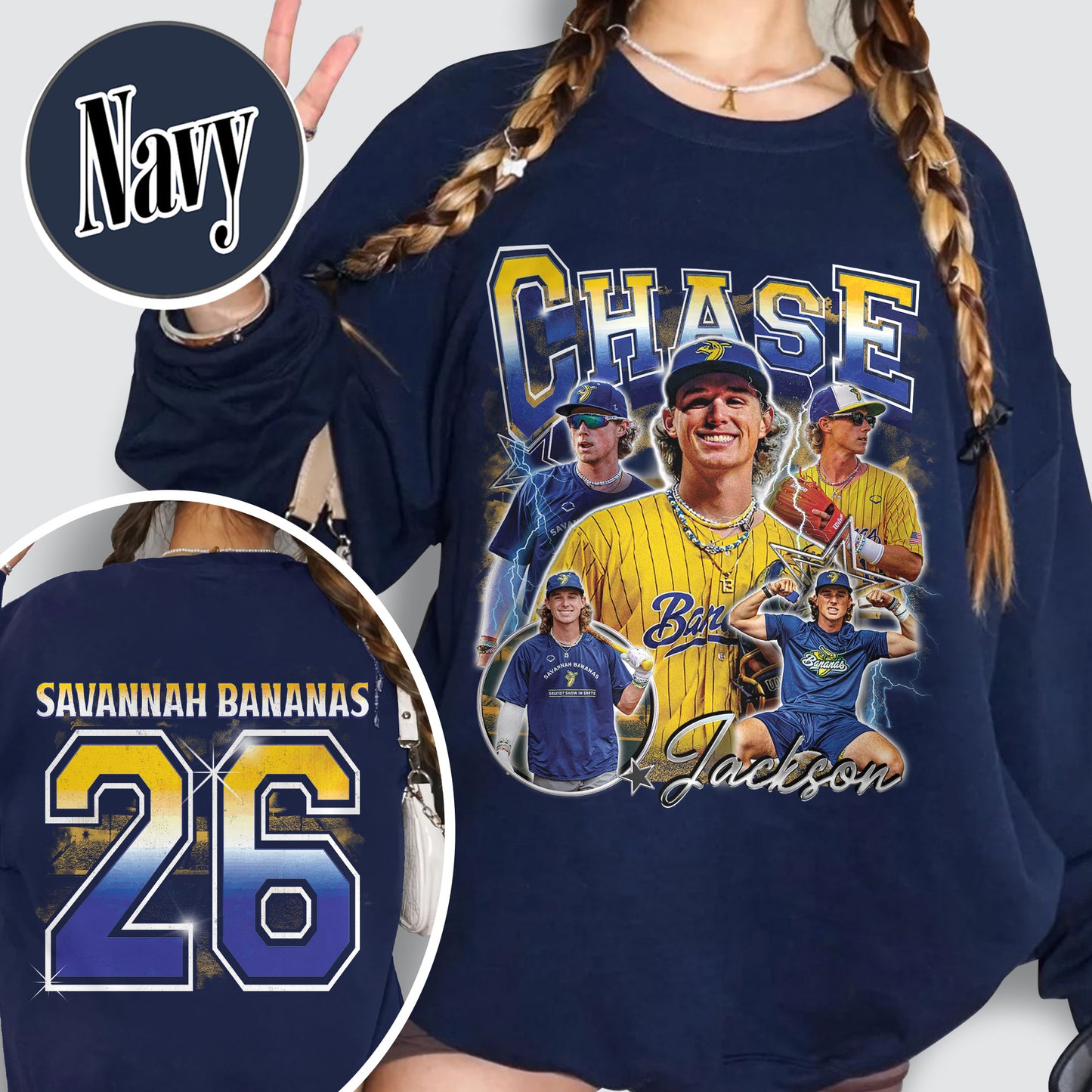 Baseball Sweatshirt, Personalized Photos Baseball Player Sweatshirt, Custom Bootleg Baseball Sweatshirt