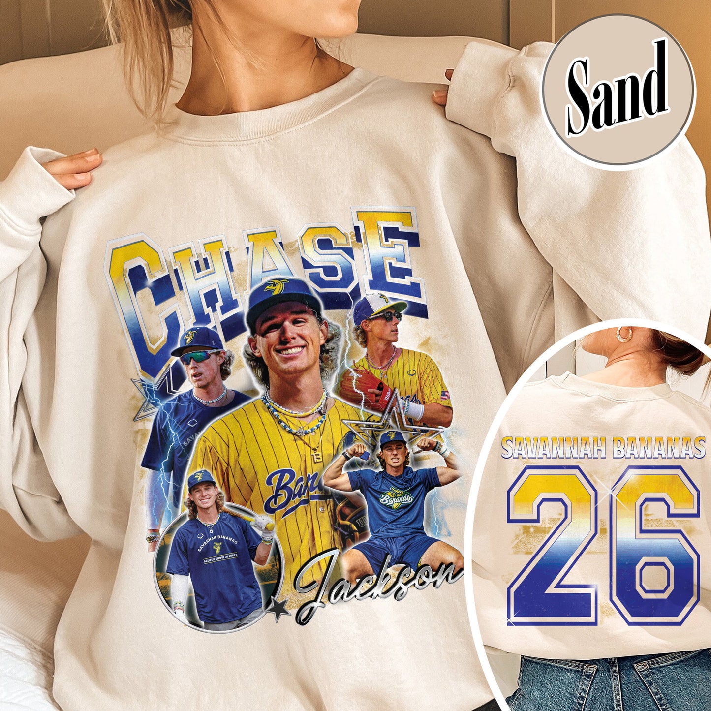 Baseball Sweatshirt, Personalized Photos Baseball Player Sweatshirt, Custom Bootleg Baseball Sweatshirt