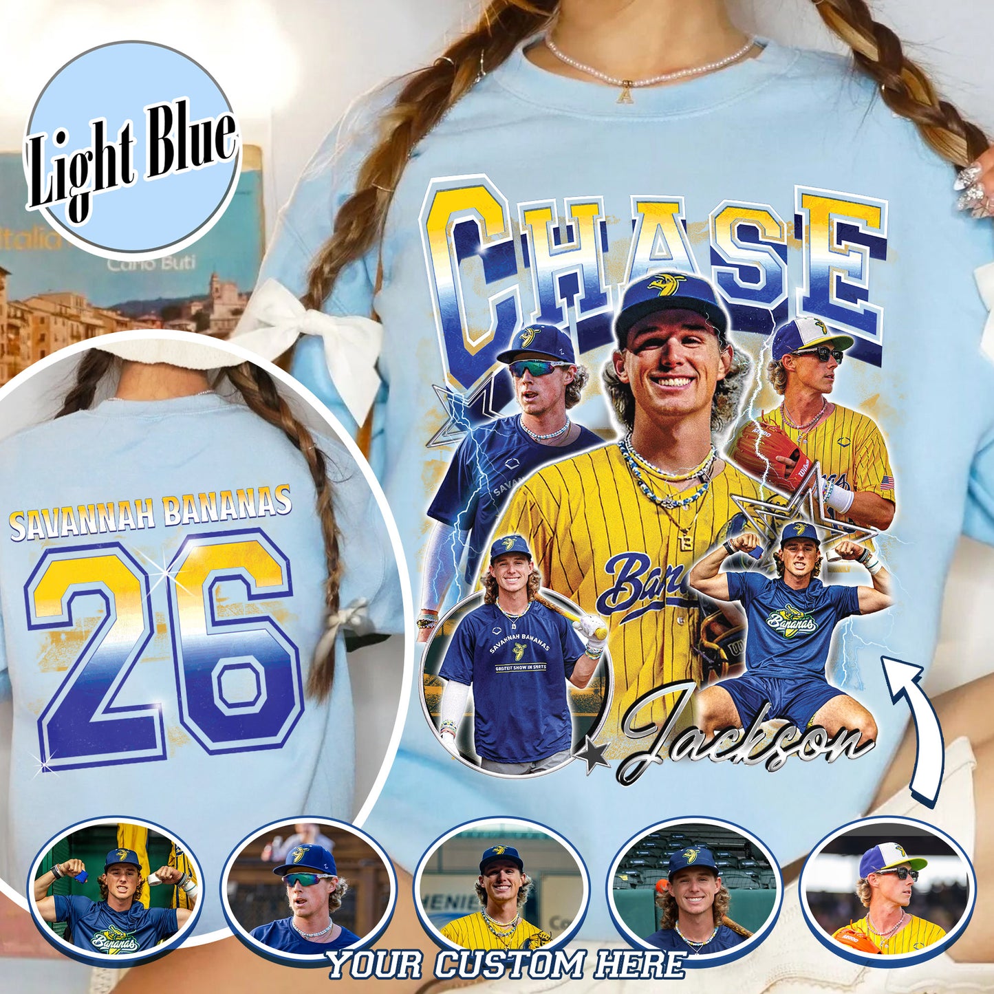 Baseball Sweatshirt, Personalized Photos Baseball Player Sweatshirt, Custom Bootleg Baseball Sweatshirt