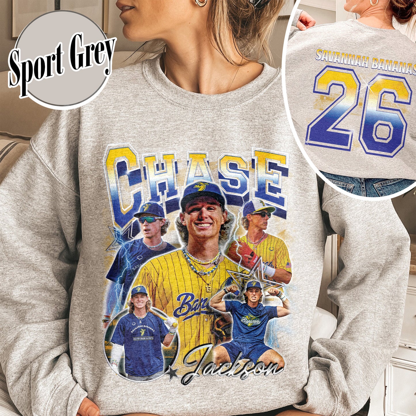 Baseball Sweatshirt, Personalized Photos Baseball Player Sweatshirt, Custom Bootleg Baseball Sweatshirt