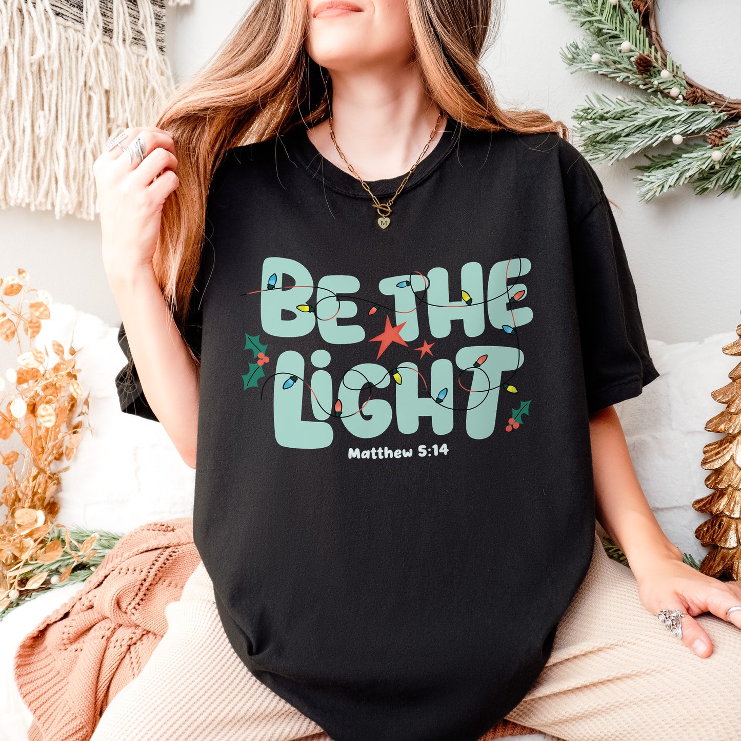Be The Light Matthew 5:14 Christian Christmas Bible Verse Shirt