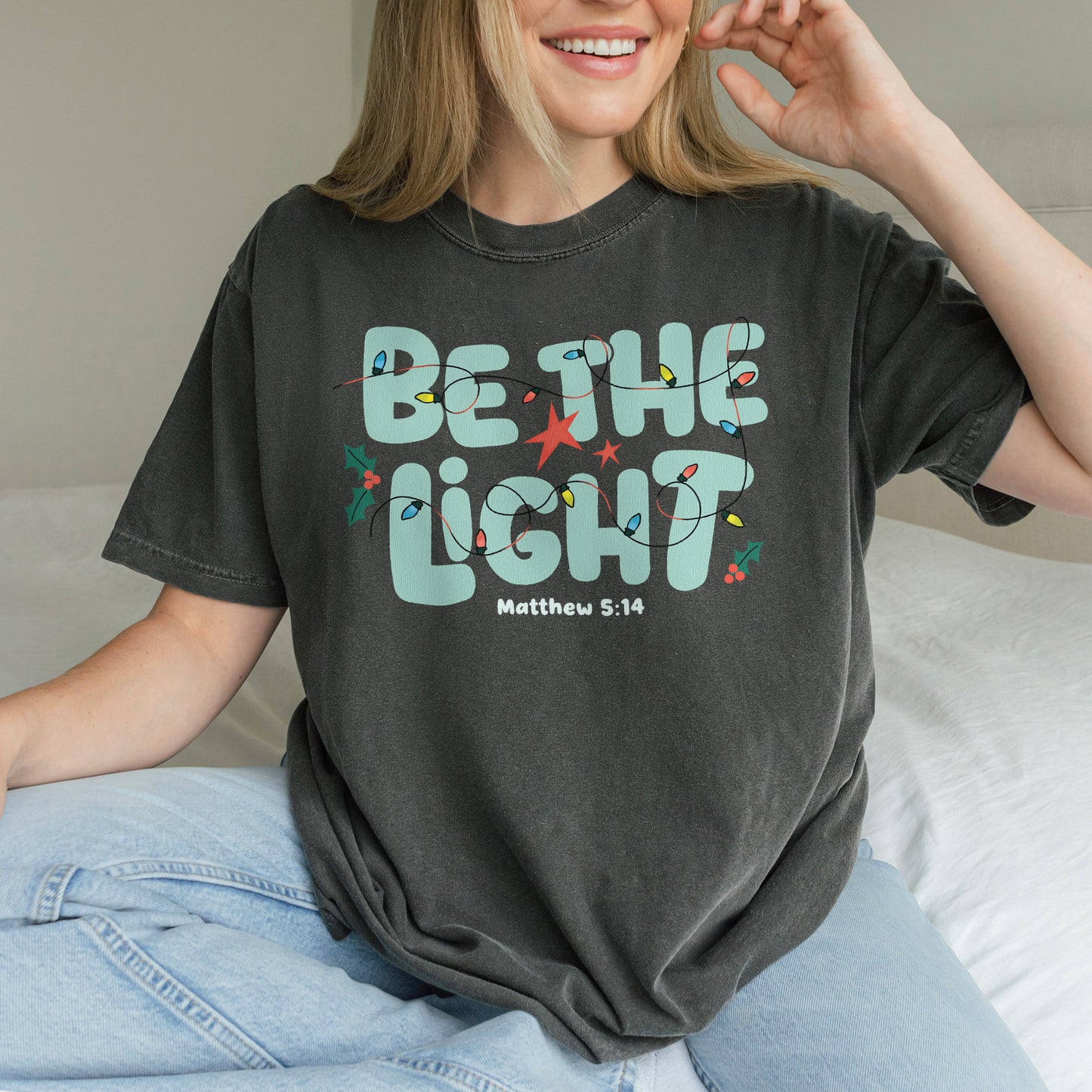 Be The Light Matthew 5:14 Christian Christmas Bible Verse Shirt