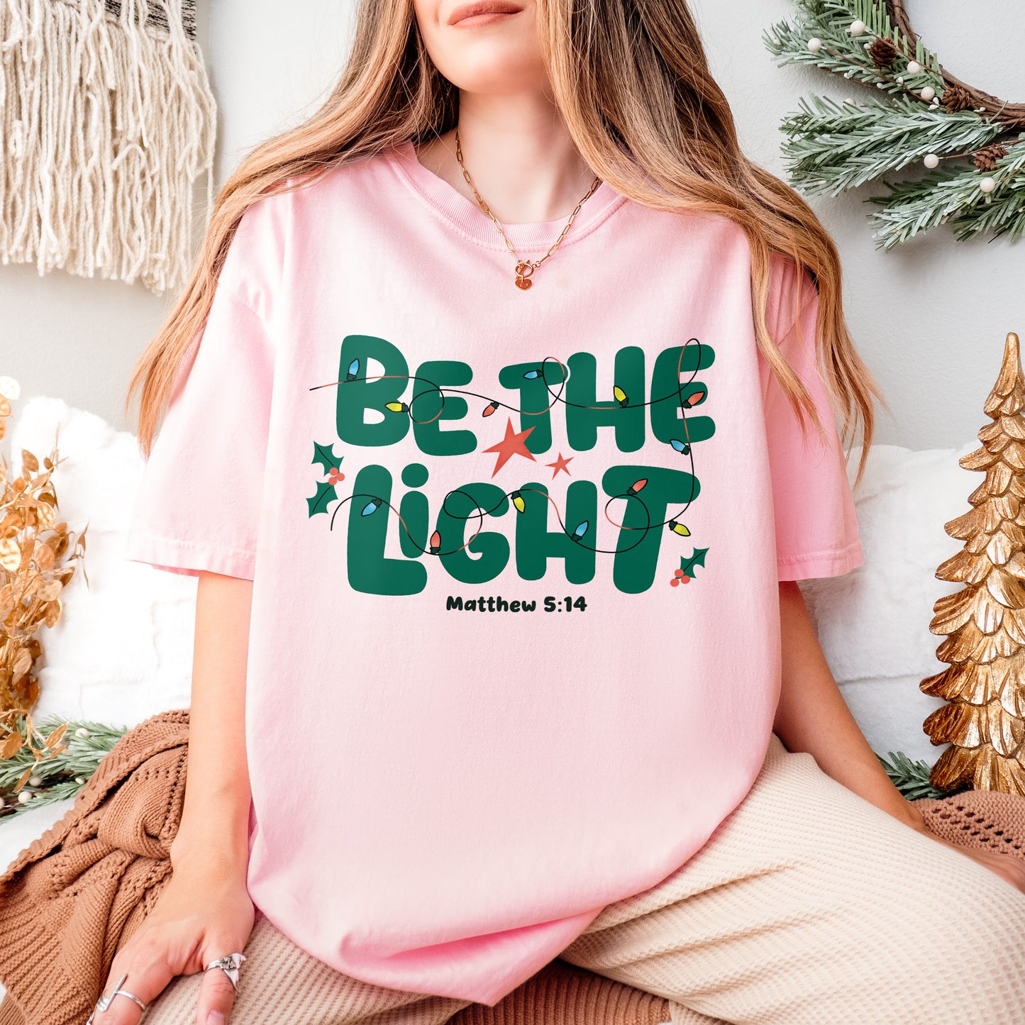 Be The Light Matthew 5:14 Christian Christmas Bible Verse Shirt