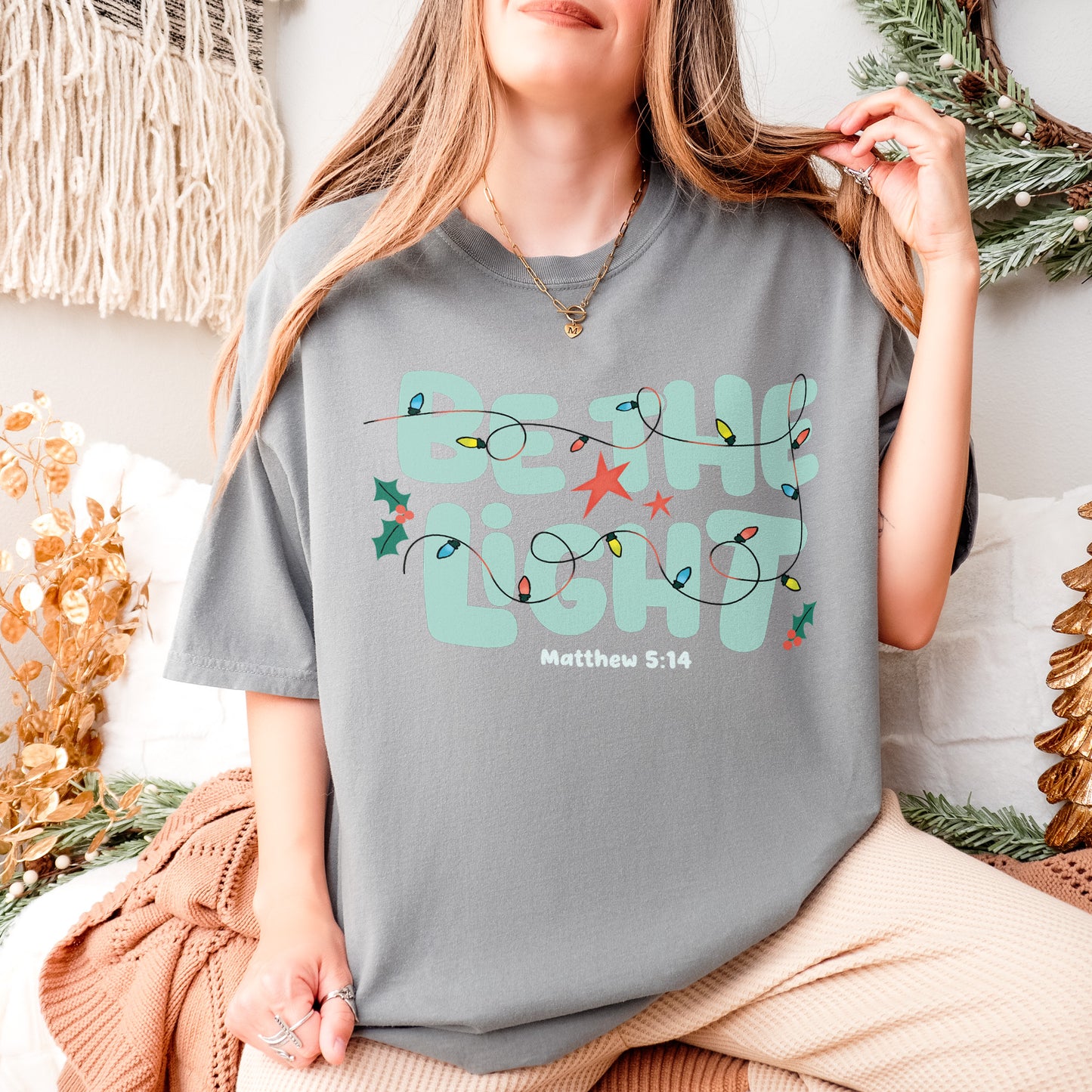 Be The Light Matthew 5:14 Christian Christmas Bible Verse Shirt