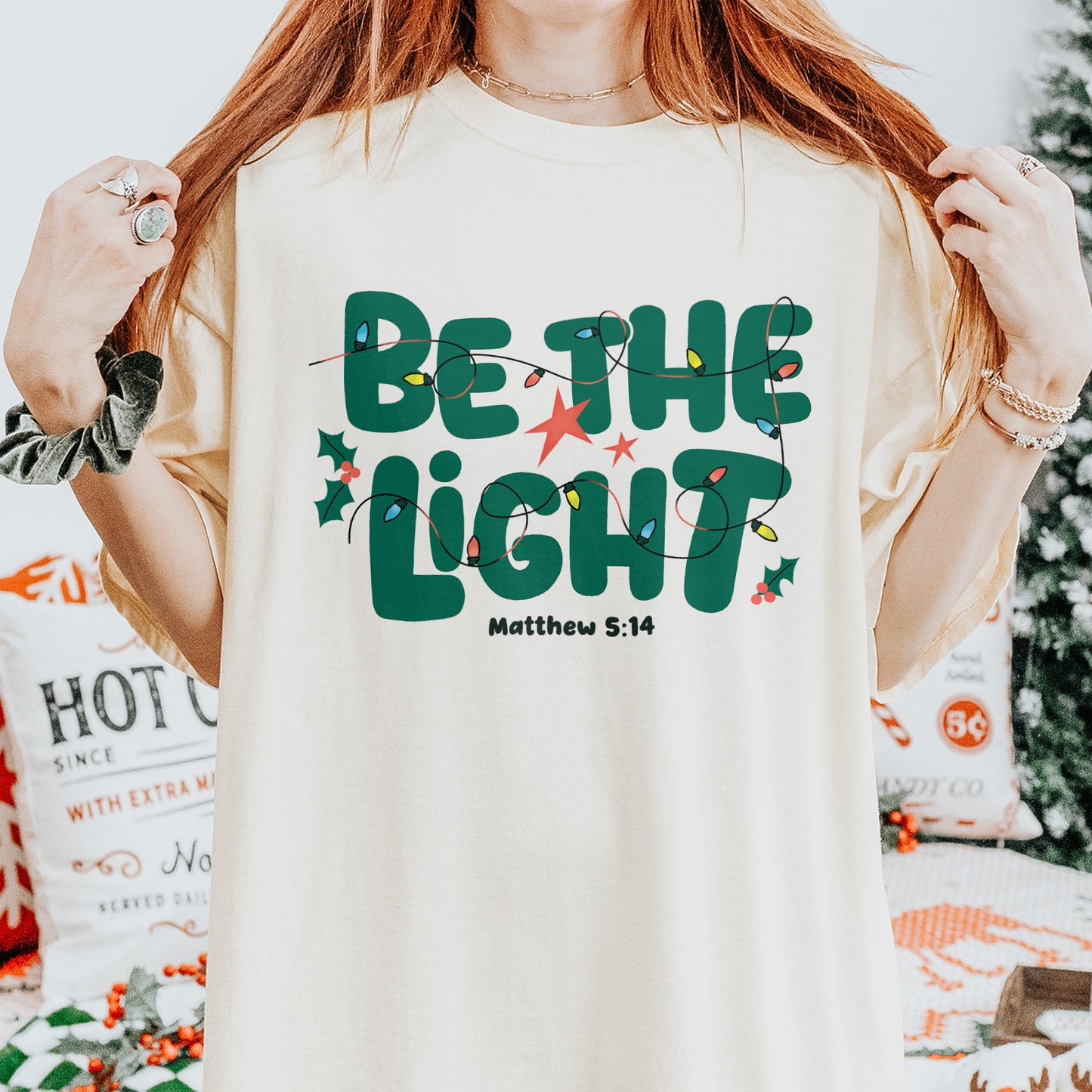 Be The Light Matthew 5:14 Christian Christmas Bible Verse Shirt