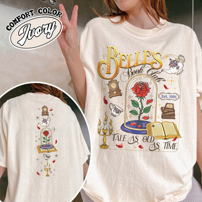 Belle’s Book Club Comfort Colors Shirt, Tale As Old as Time Belle’s Book Cafe Shirt, Belle Princess Book Tee